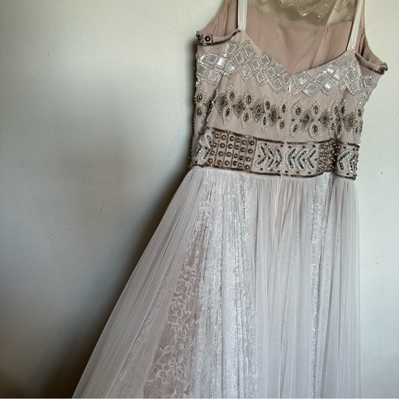 Marchesa NWT gown ivory cream white lace beaded dress - Picture 13 of 16